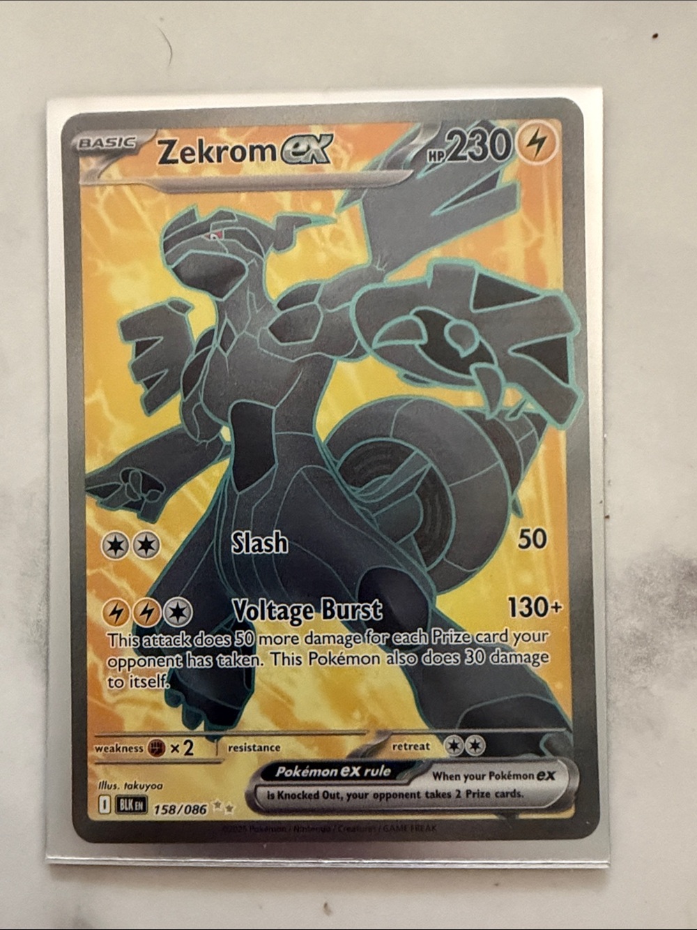 Pokemon Zekrom EX 158/086 Holo from Black Bolt Set M/NM